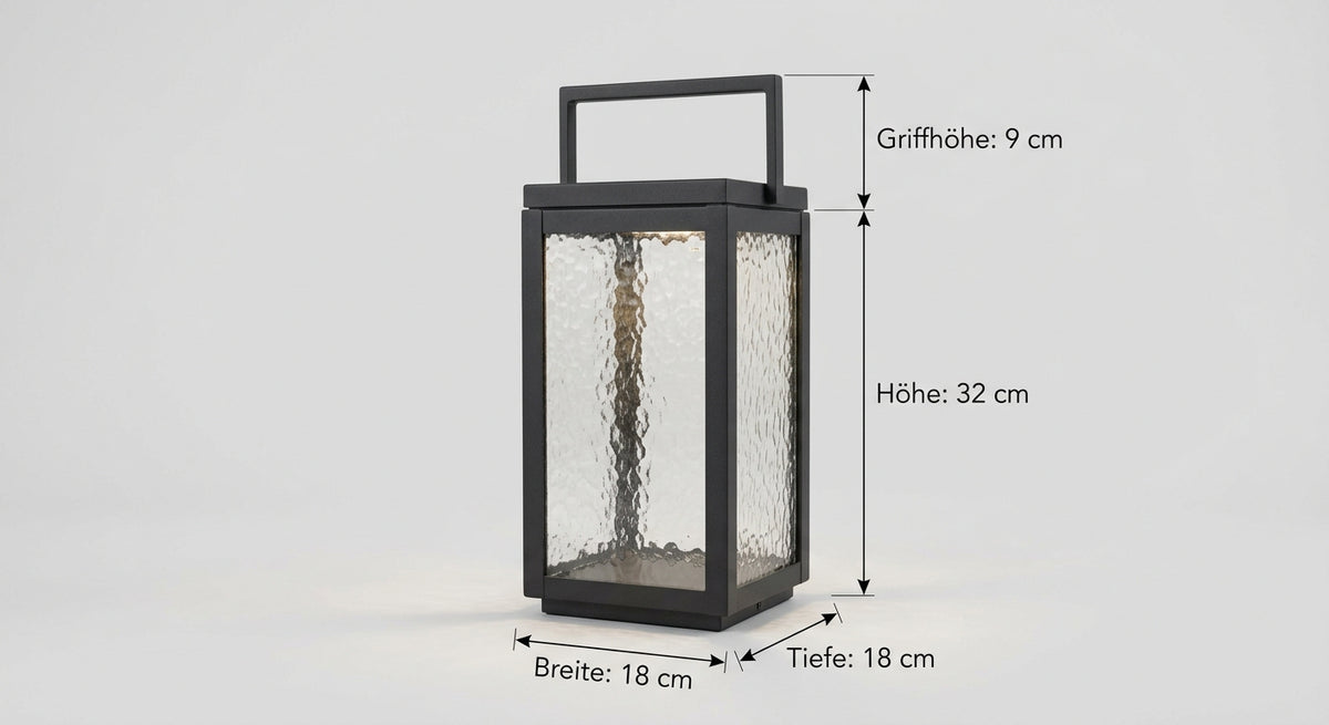 TerraGlow Outdoor-Laterne – Mattschwarz