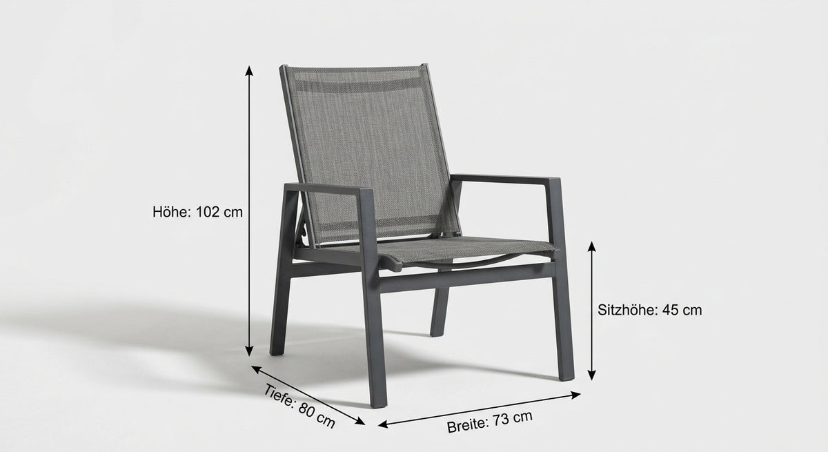 HavenFold Outdoor-Loungesessel – Anthrazit