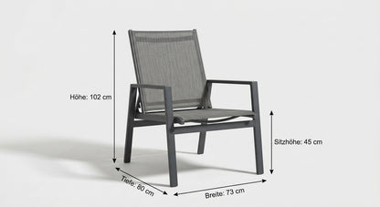HavenFold Outdoor-Loungesessel – Anthrazit