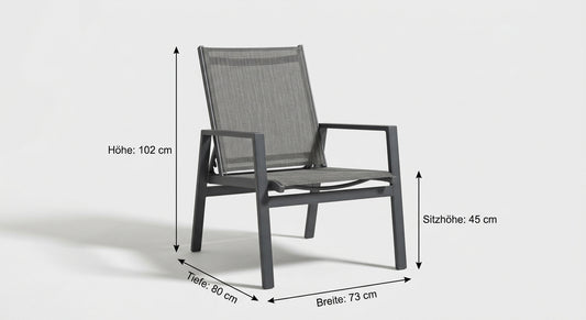 HavenFold Outdoor-Loungesessel – Anthrazit